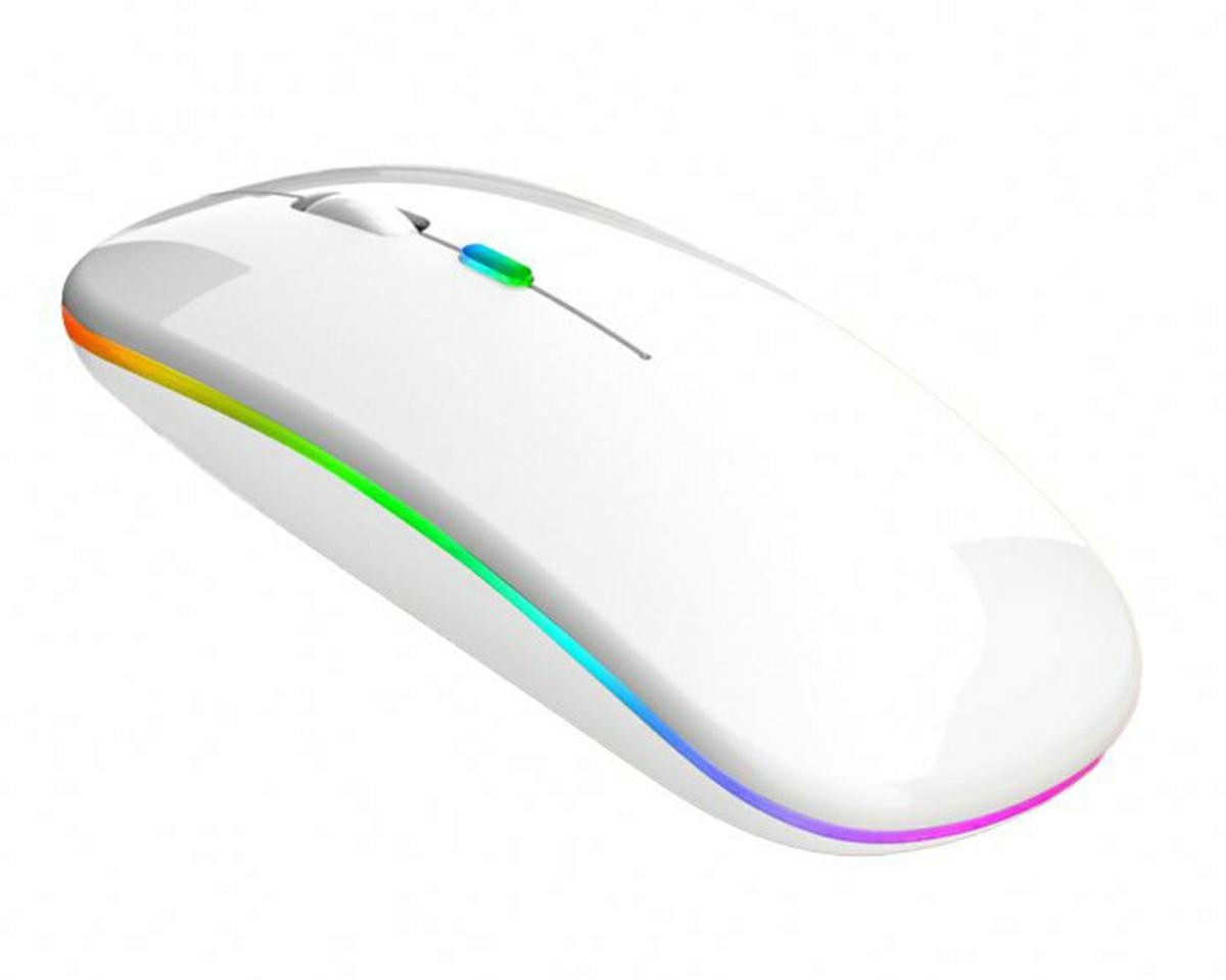 Mouse optic RGB fara fir 1000/1200/1600 DPI, intrare USB, forma ergonomica, 11 x 6 x 2,5cm, alb - imagine 8